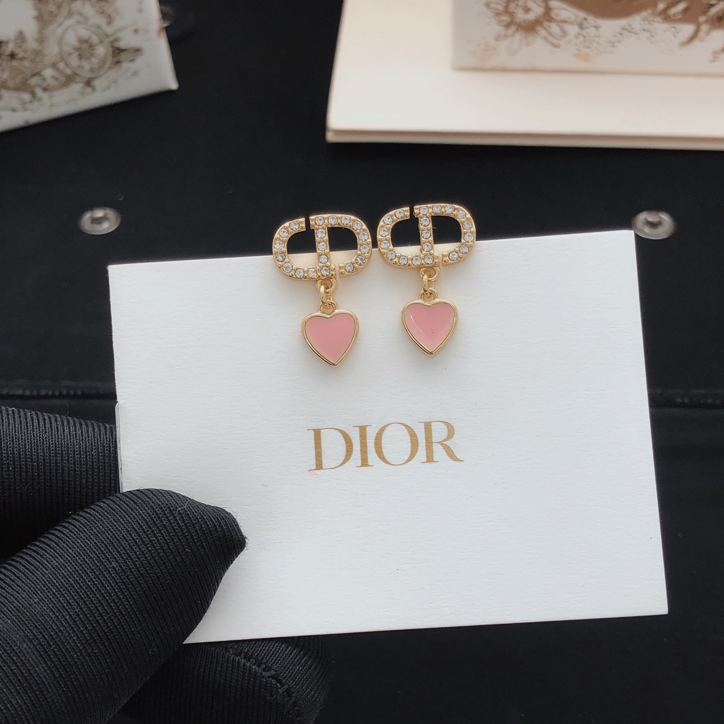 Number DED0362The latest version of Dio 🆕🆕 Pink heart-shaped earrings m - Comprehensive 2