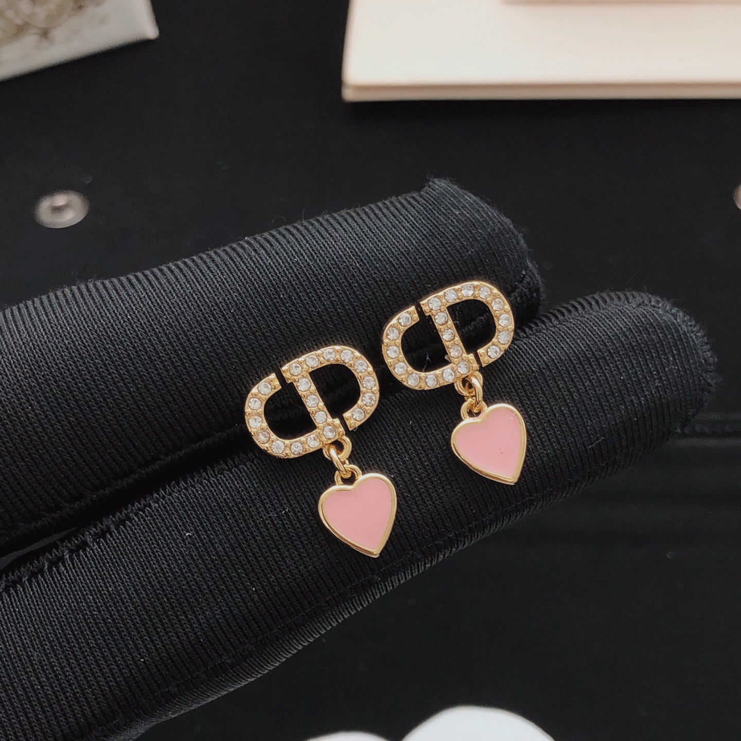 Number DED0362The latest version of Dio 🆕🆕 Pink heart-shaped earrings m - Comprehensive 3