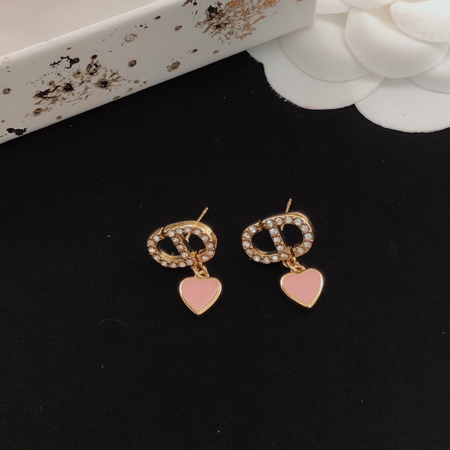 Number DED0362The latest version of Dio 🆕🆕 Pink heart-shaped earrings m - Comprehensive 6