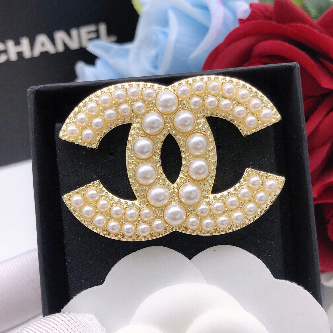 Number XXZ0007👑 Chanel letter pearl small fragrance double C brooch - Comprehensive 7
