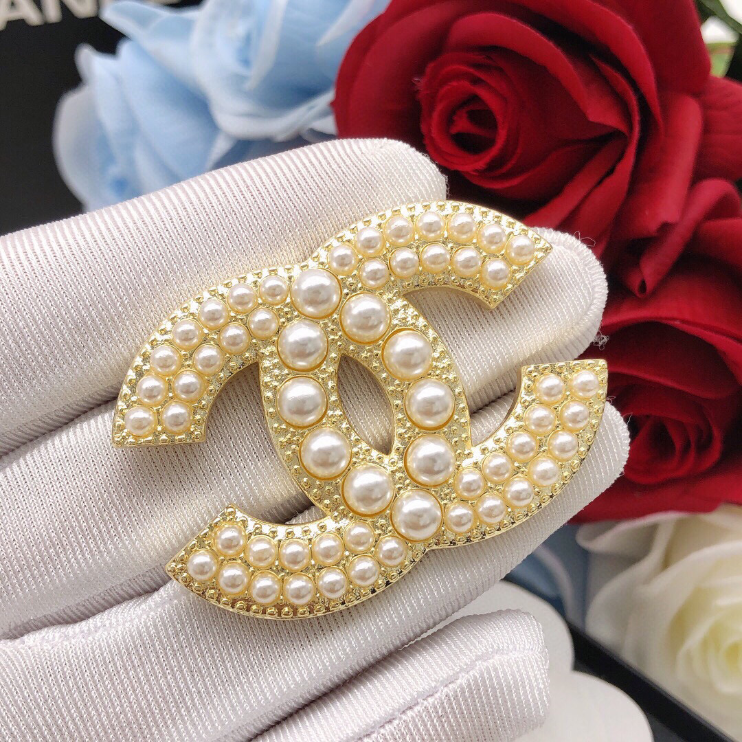 Number XXZ0007👑 Chanel letter pearl small fragrance double C brooch - Comprehensive 3