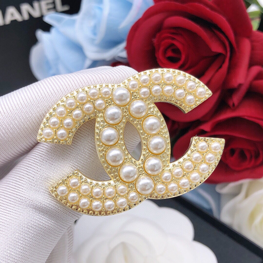 Number XXZ0007👑 Chanel letter pearl small fragrance double C brooch - Comprehensive 6