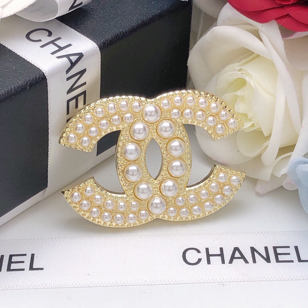 Number XXZ0007👑 Chanel letter pearl small fragrance double C brooch - Comprehensive 2