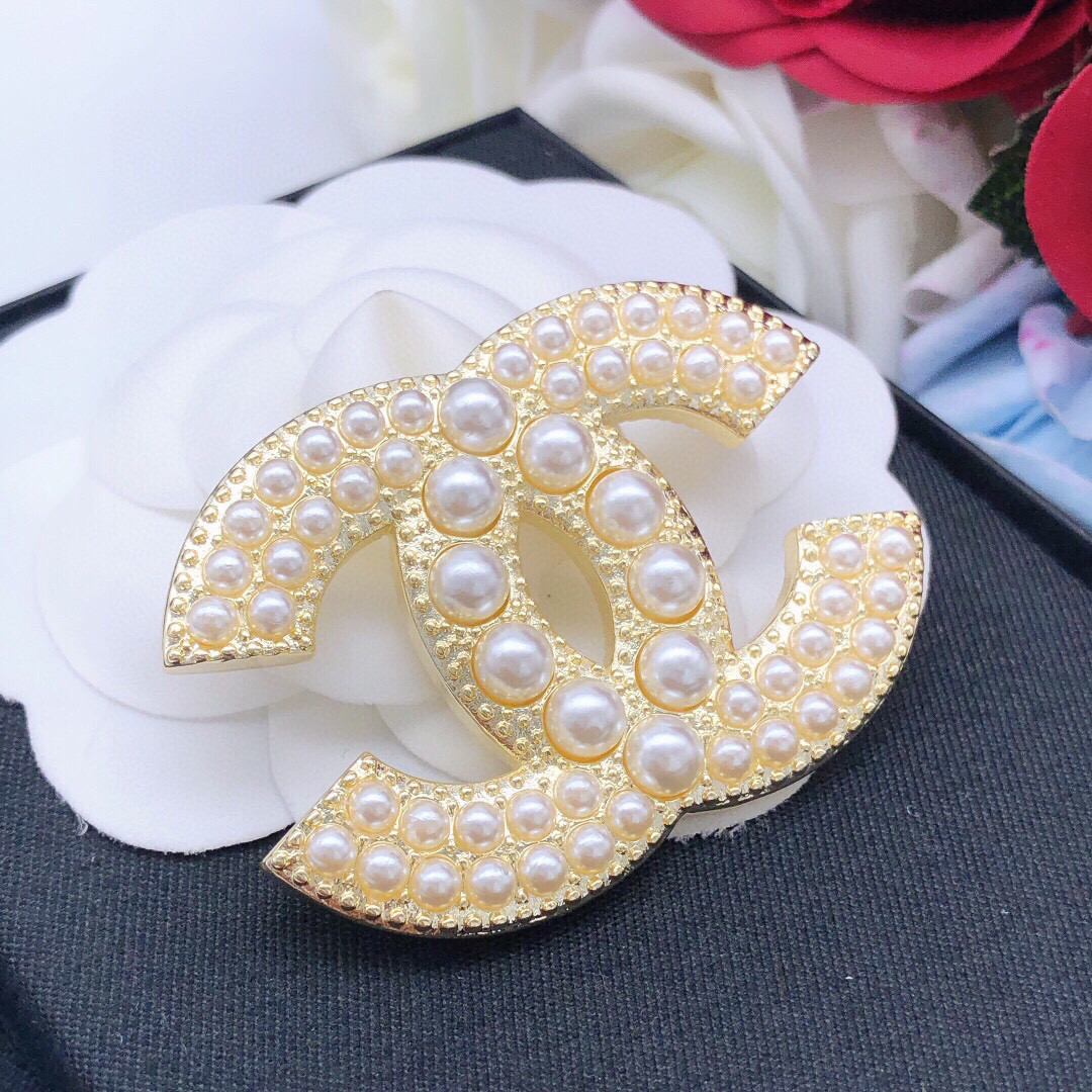 Number XXZ0007👑 Chanel letter pearl small fragrance double C brooch - Comprehensive 5