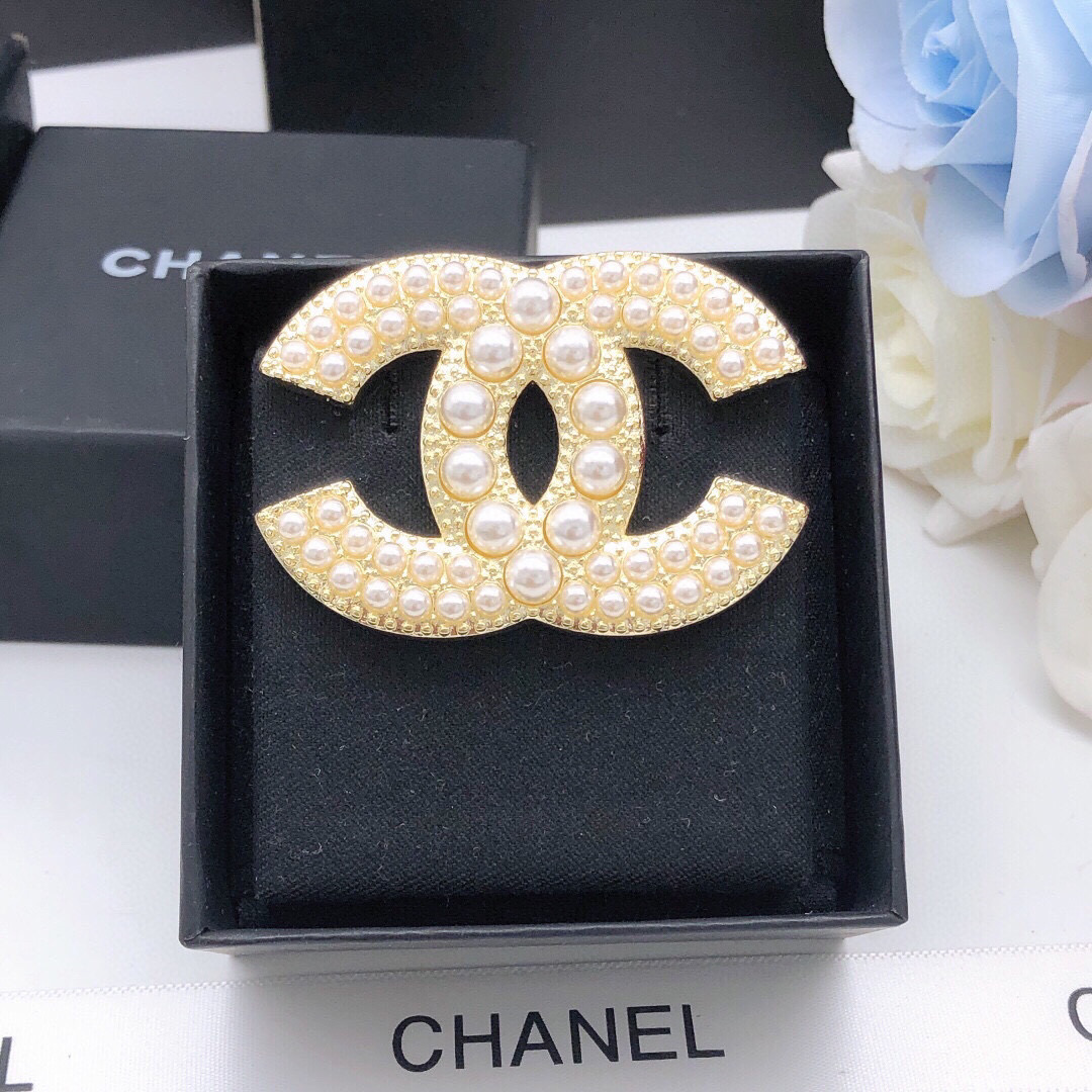 Number XXZ0007👑 Chanel letter pearl small fragrance double C brooch - Comprehensive 9