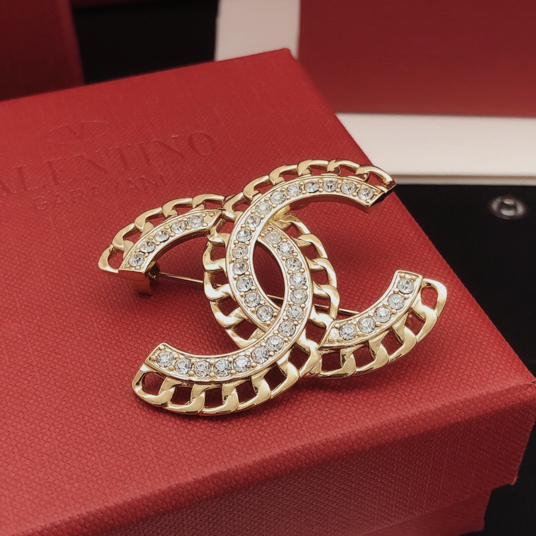 Number XXZ0010The latest version of ch * nel 🆕🆕 Hollow woven brooch wi - Jewelry 2