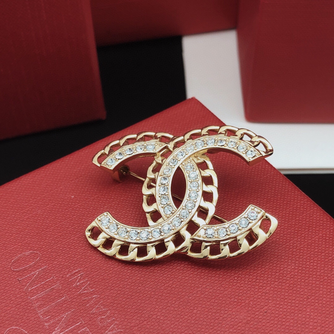 Number XXZ0010The latest version of ch * nel 🆕🆕 Hollow woven brooch wi - Jewelry 6