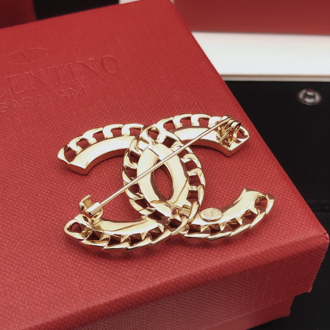 Number XXZ0010The latest version of ch * nel 🆕🆕 Hollow woven brooch wi - Jewelry 3