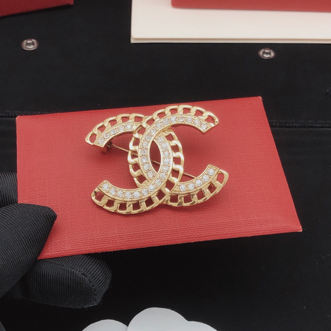 Number XXZ0010The latest version of ch * nel 🆕🆕 Hollow woven brooch wi - Jewelry 4