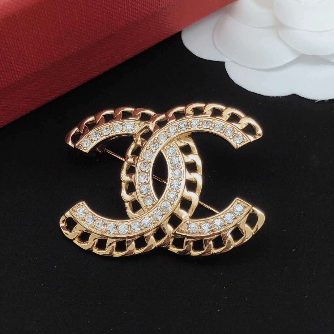 Number XXZ0010The latest version of ch * nel 🆕🆕 Hollow woven brooch wi - Jewelry 5
