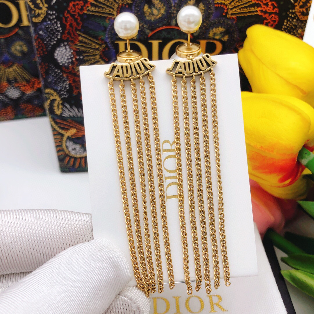 Dior 迪奥Dior cd 大小珍珠 流苏