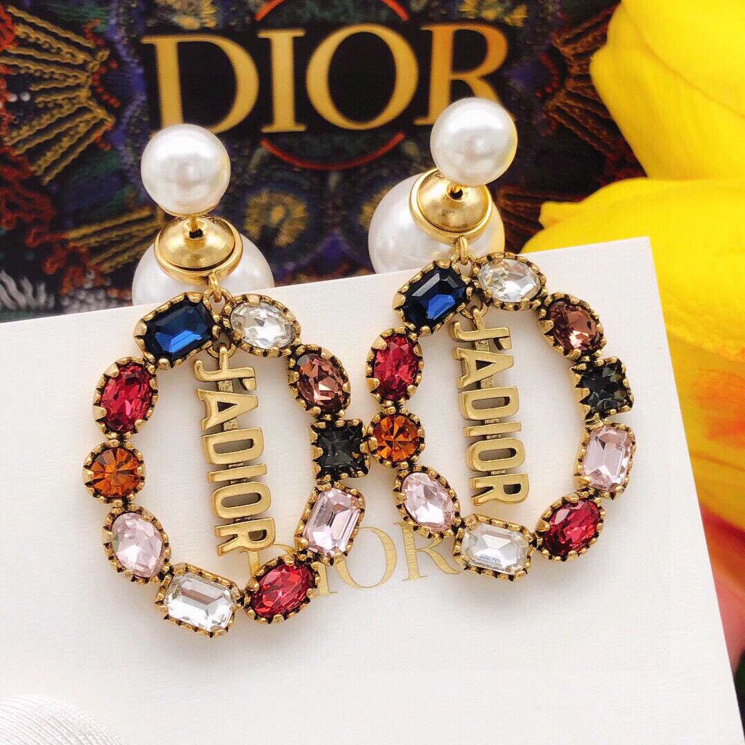 Dior 今日新款 Dior最新款大小珍珠彩钻不规则满钻 款火爆上新