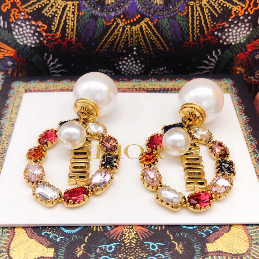 Dior 今日新款 Dior最新款大小珍珠彩钻不规则满钻 款火爆上新