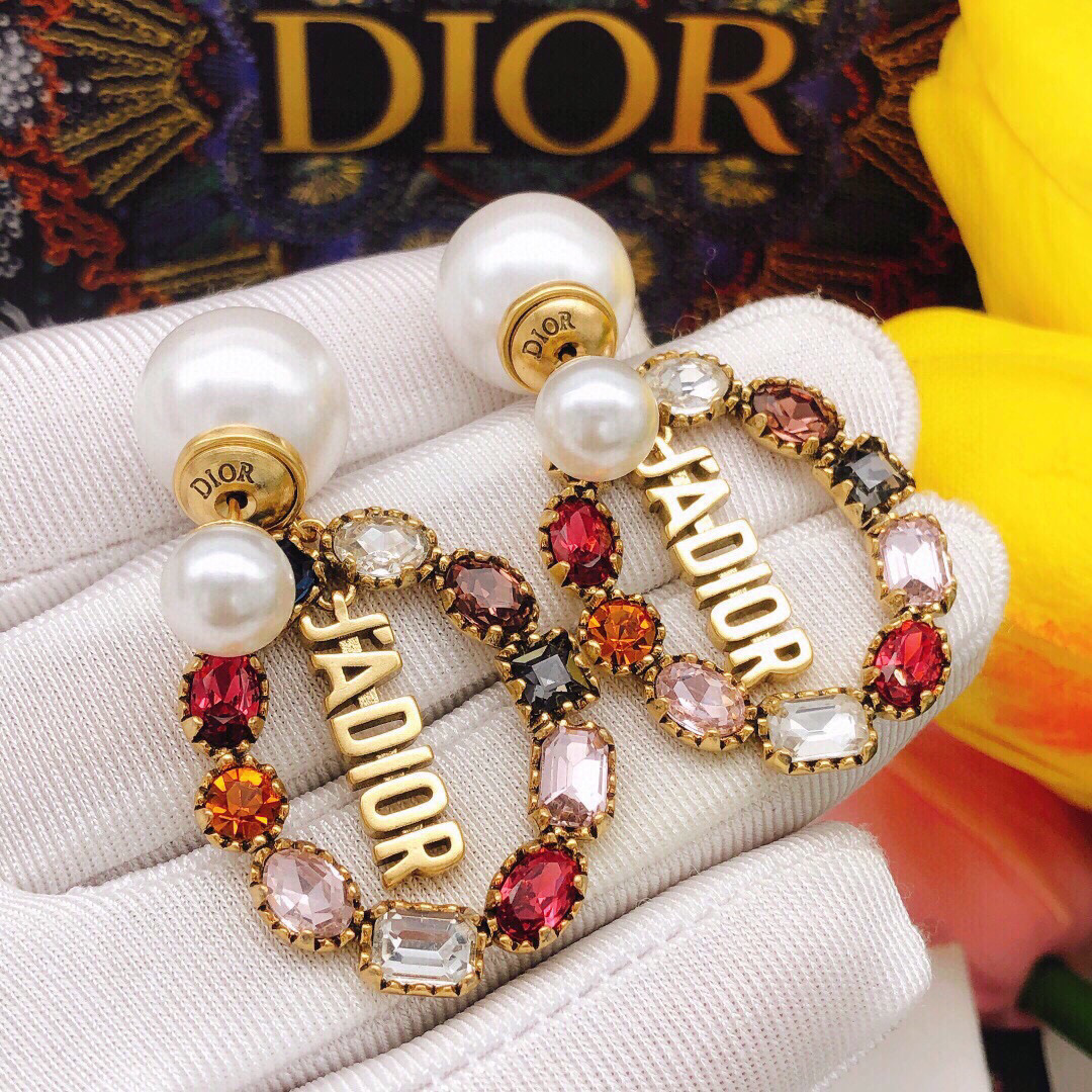 Dior 今日新款 Dior最新款大小珍珠彩钻不规则满钻 款火爆上新