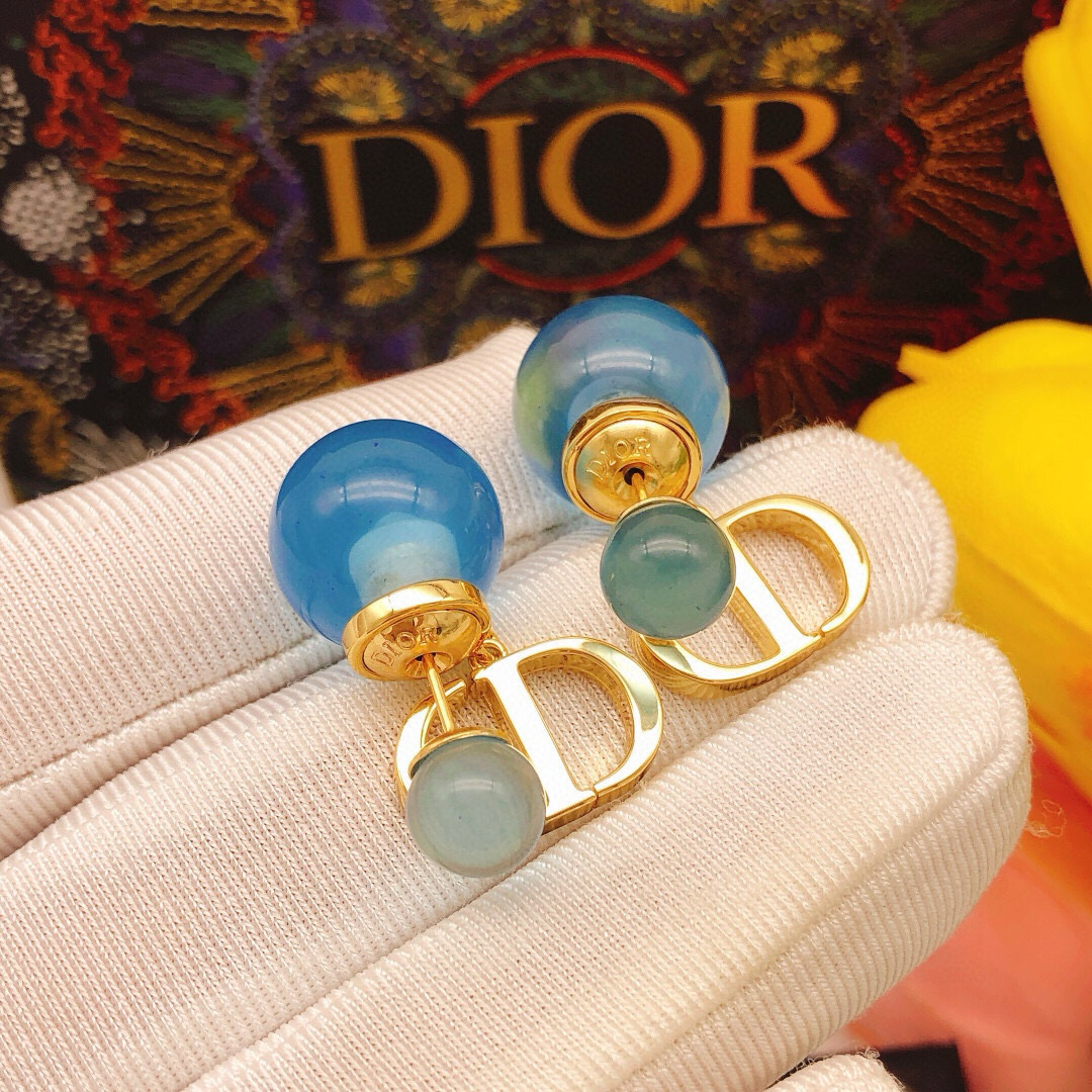 Dior 迪奥大小珍珠蓝色透明CD超柔软