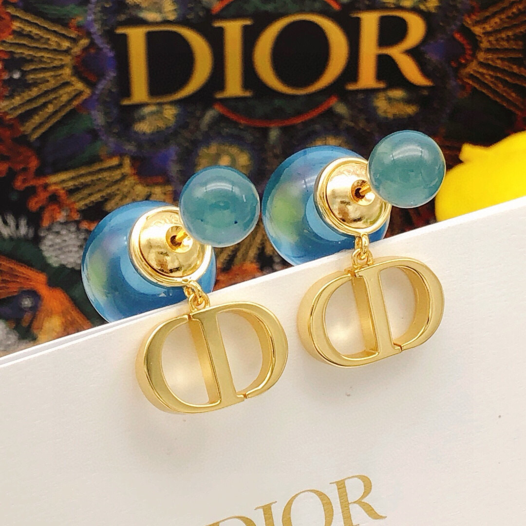 Dior 迪奥大小珍珠蓝色透明CD超柔软