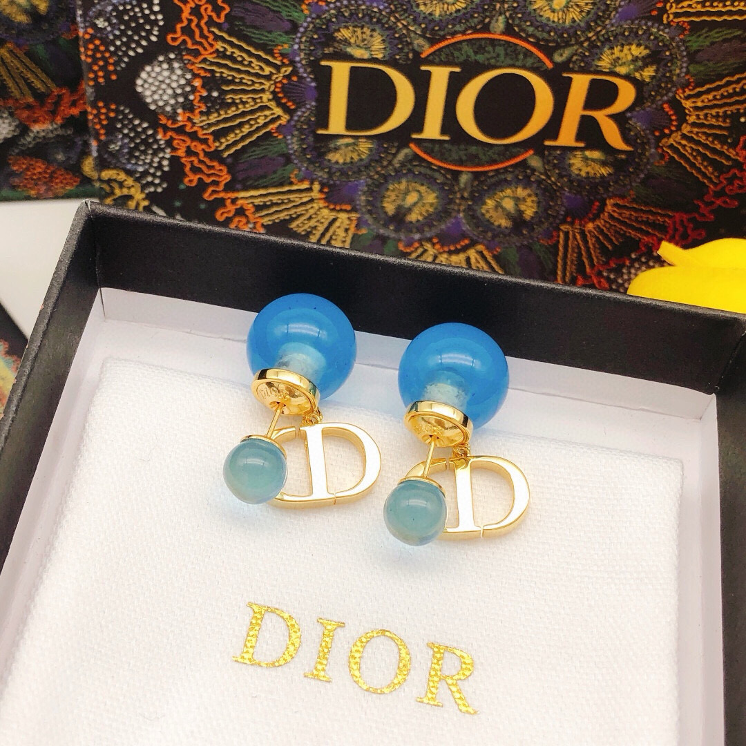 Dior 迪奥大小珍珠蓝色透明CD超柔软
