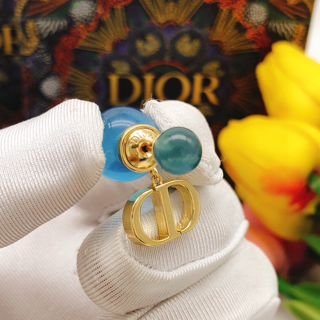 Dior 迪奥大小珍珠蓝色透明CD超柔软