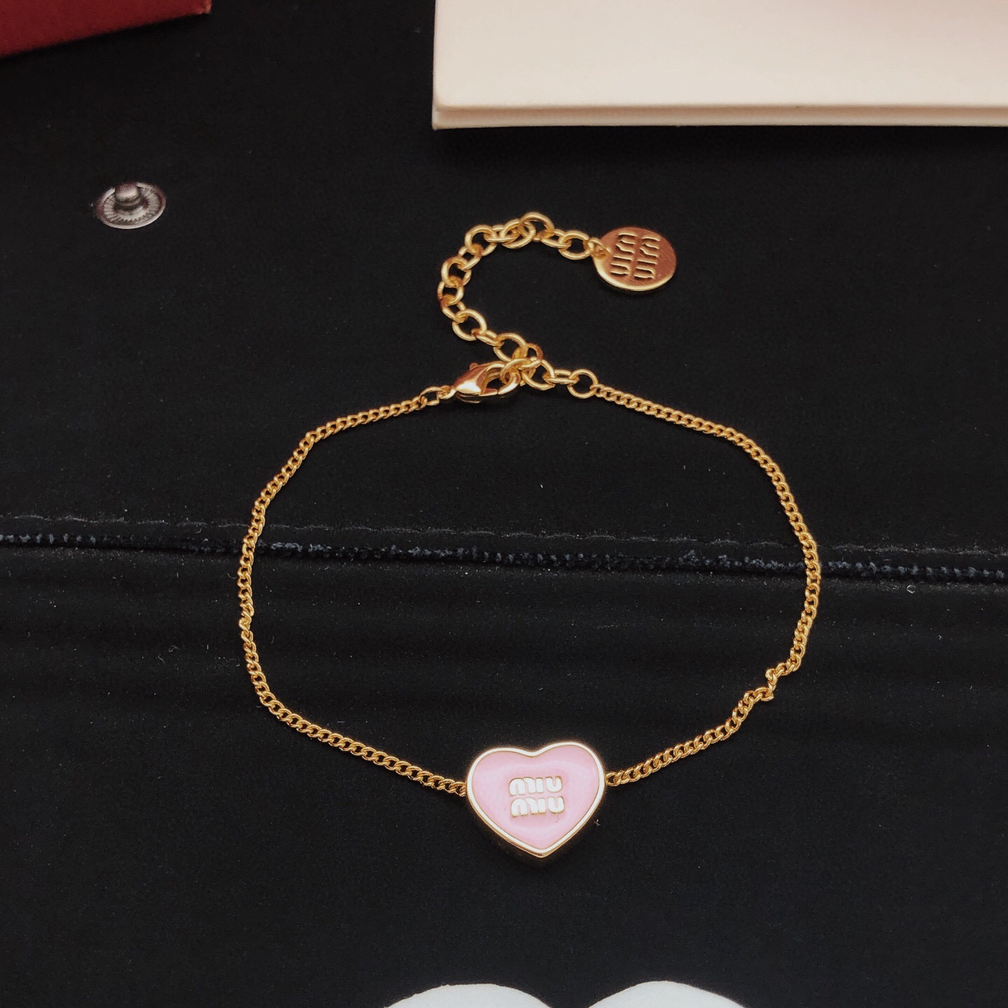 Número MSL0007 【MiuMi* último modelo 🆕🆕 pulsera de corazón rosa】 consistente con material de latón ZP