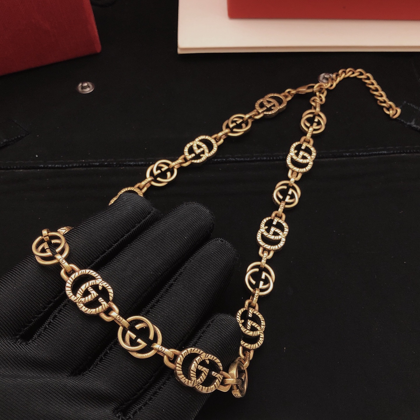 Número GXL0073 【gucc* último modelo🆕🆕 collar vintage】 consistente con material de latón ZP