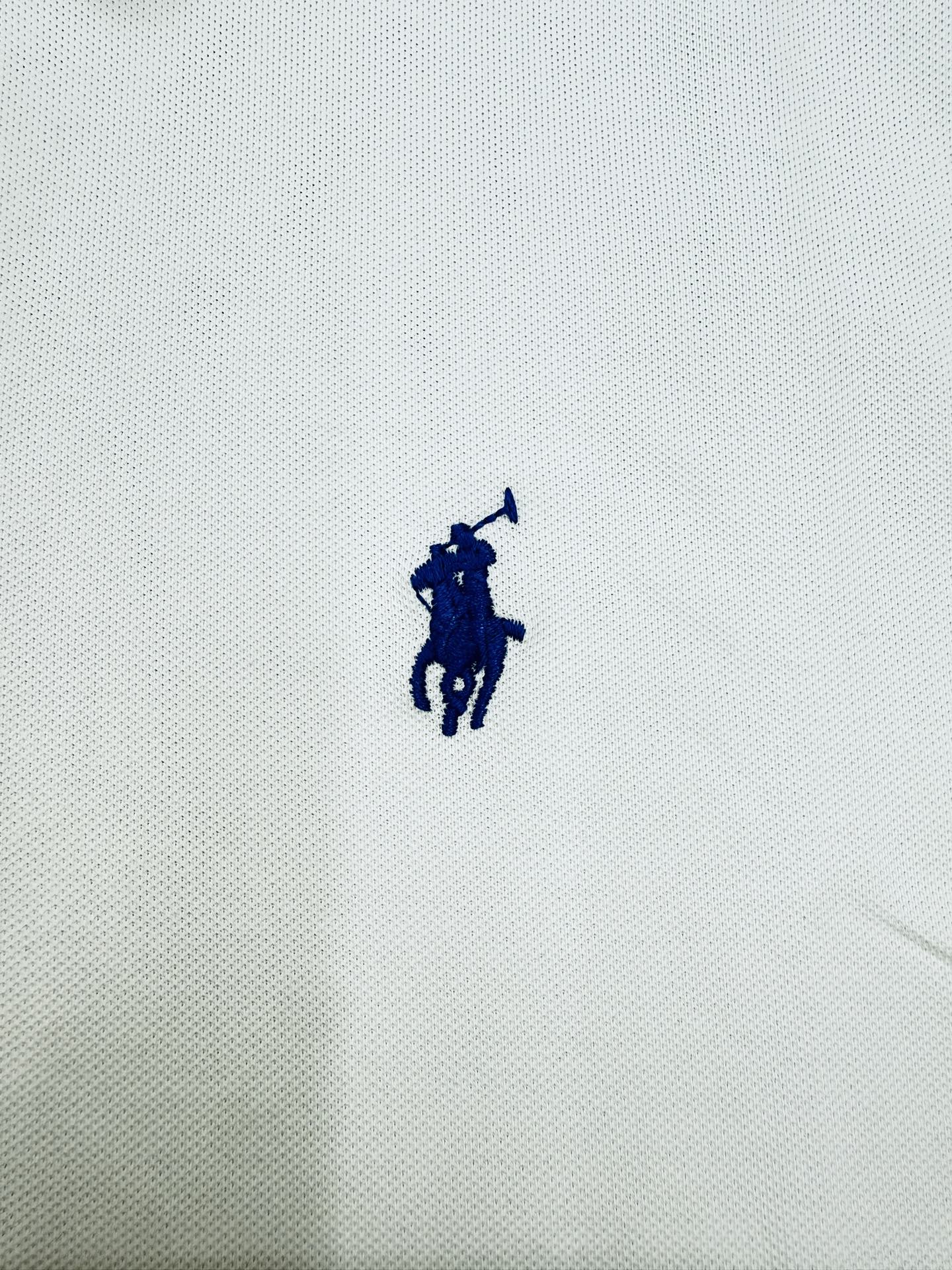拉夫劳伦刺绣款 纯色棉质polo衫 白色