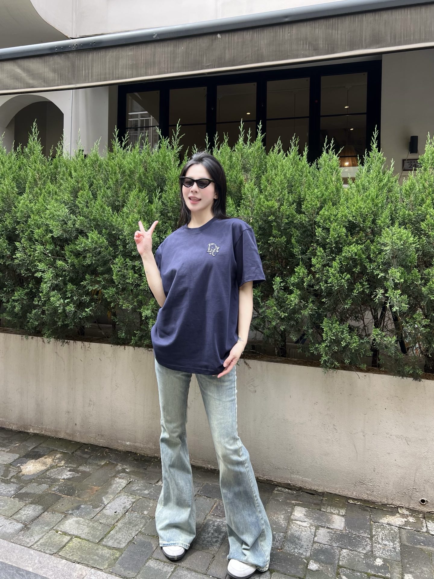 CD老花小标~夏季新款纯棉短袖T恤 高阶松弛感穿搭首选，经典老花小标刺绣，精致不张扬，低调彰显品味。高克