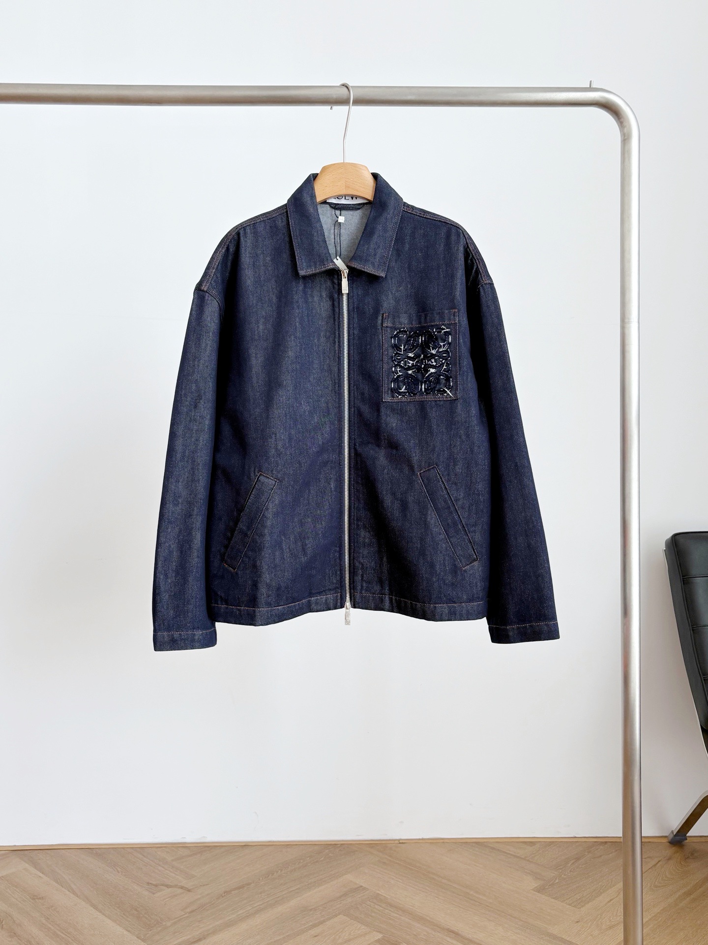 Loewe Blue Chest Logo Zip Jacket