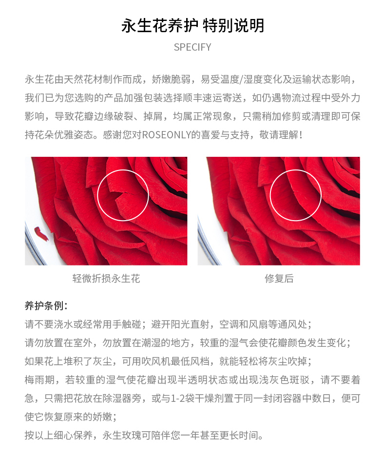 Eternal Rose Flower Gift Box, Never Withered, Anniversary Valentine's Day Gifts