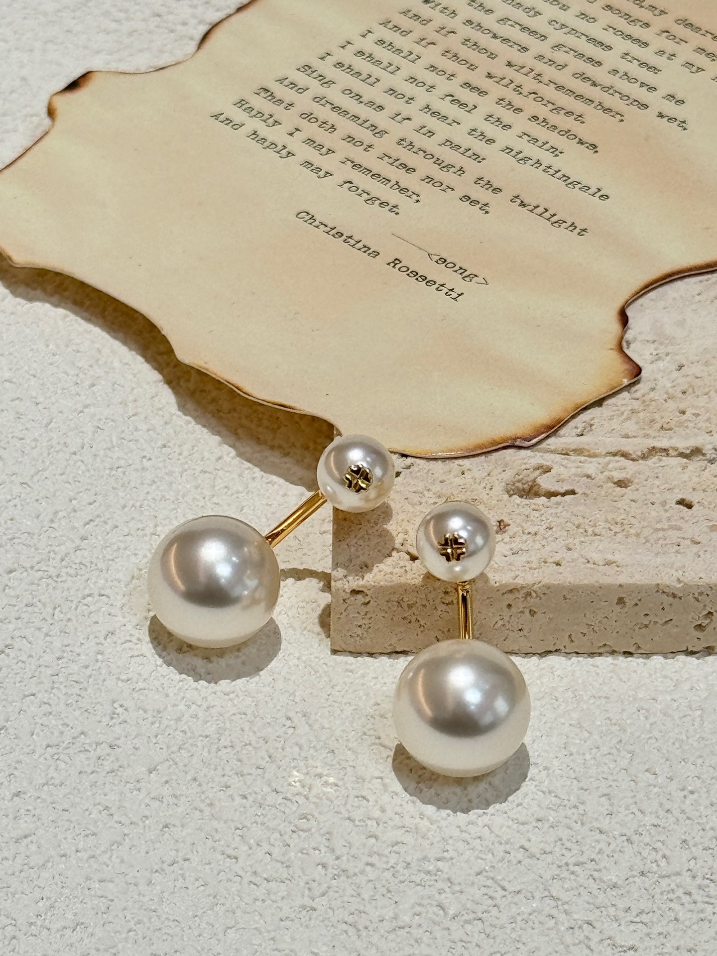 Double-Pearl Drop Earrings - Jewelry