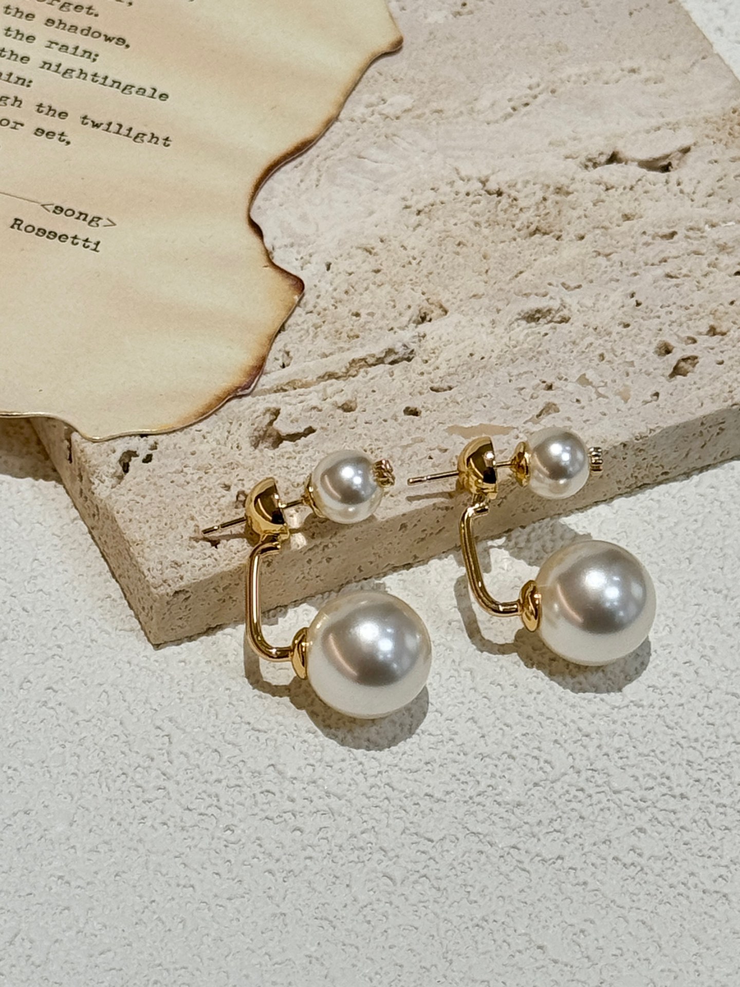 Double-Pearl Drop Earrings - Jewelry 4