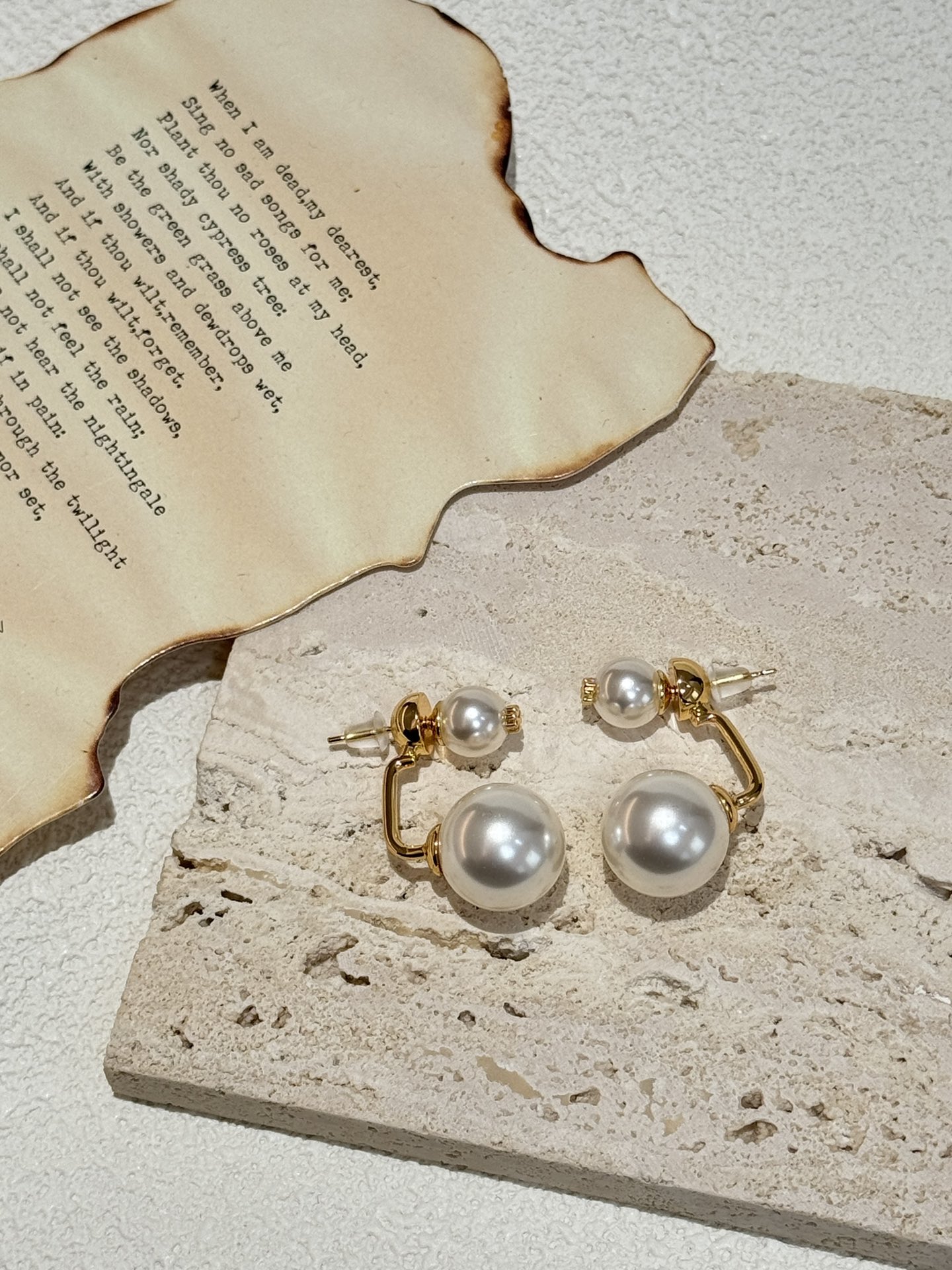 Double-Pearl Drop Earrings - Jewelry 2