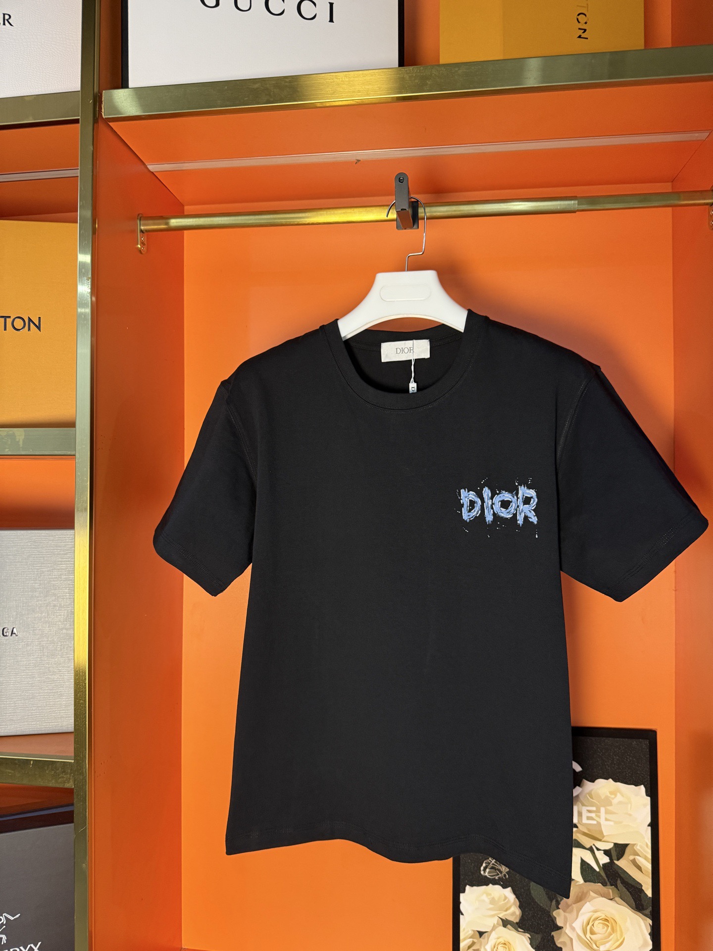 P90 Foto real, versión superior de Dior #0085 Sincronización de nuevos productos, nueva camiseta de manga corta de prin…