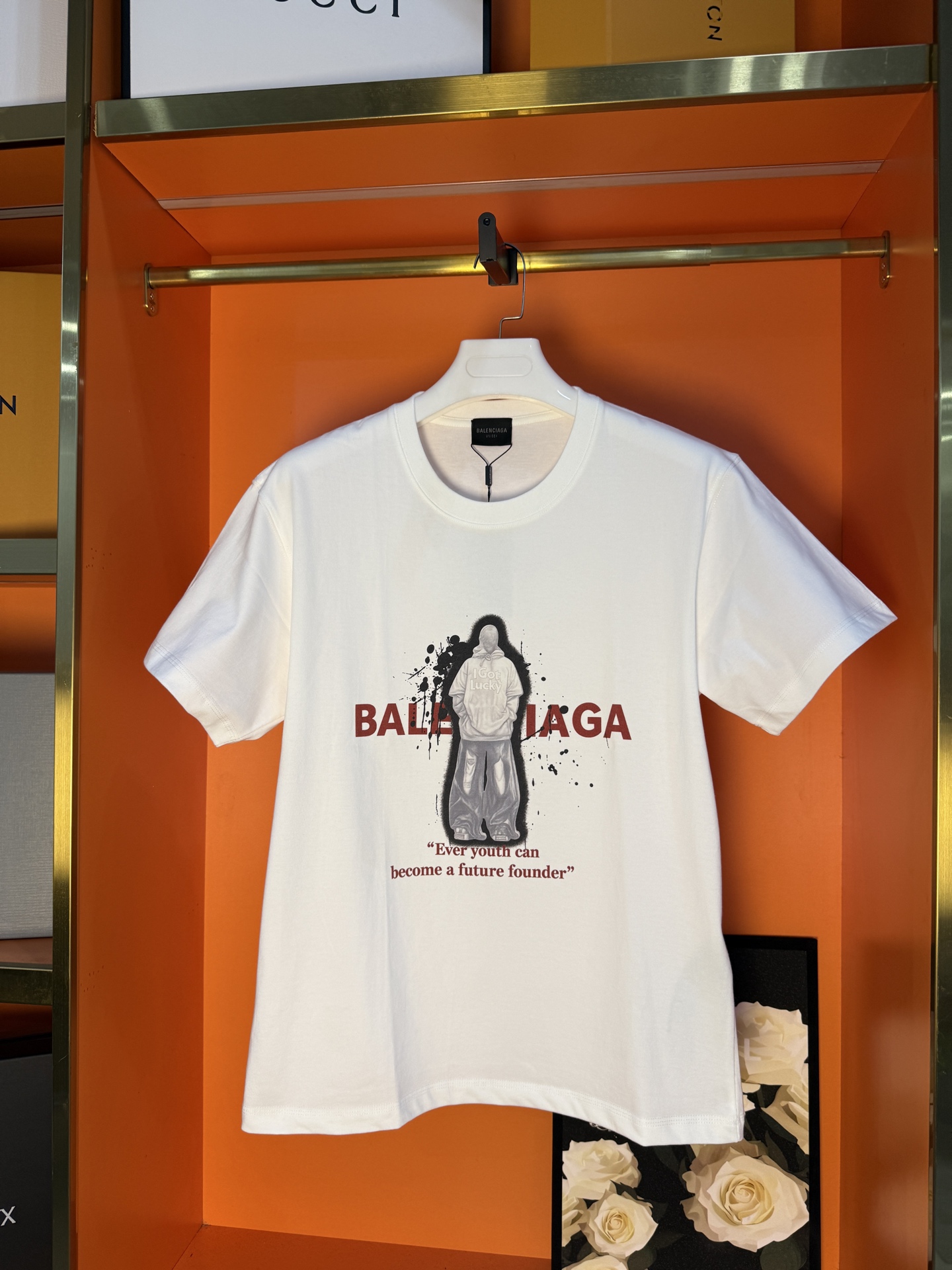 P70 Foto real, versión top BALENCI*GA Balenciaga #0109 Nuevo producto sincronizado con la tienda oficial. Camiseta de m…