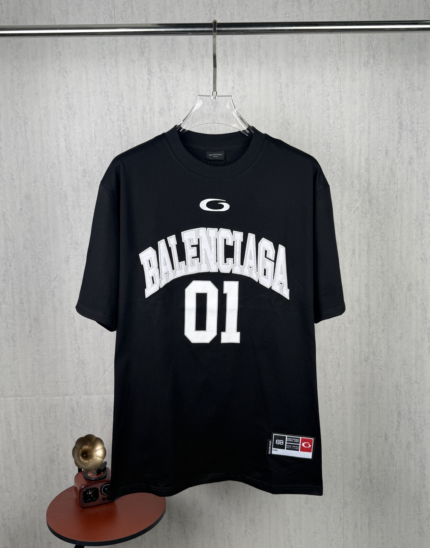 P90 Foto real, versión superior BALENCIAGA # 0466 Sincronización de nuevos productos, jersey bordado clásico No. 10 de …