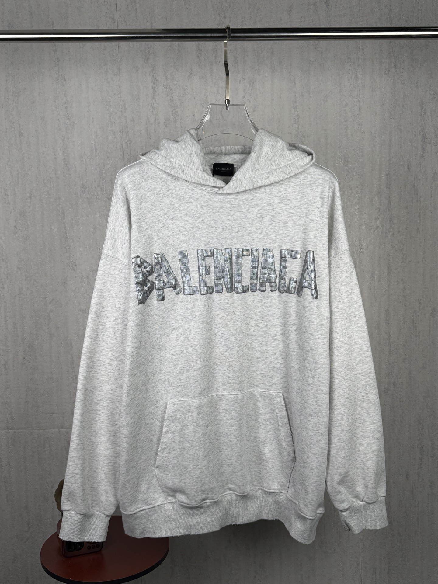 Balenciaga Gray Arched Logo Hoodie