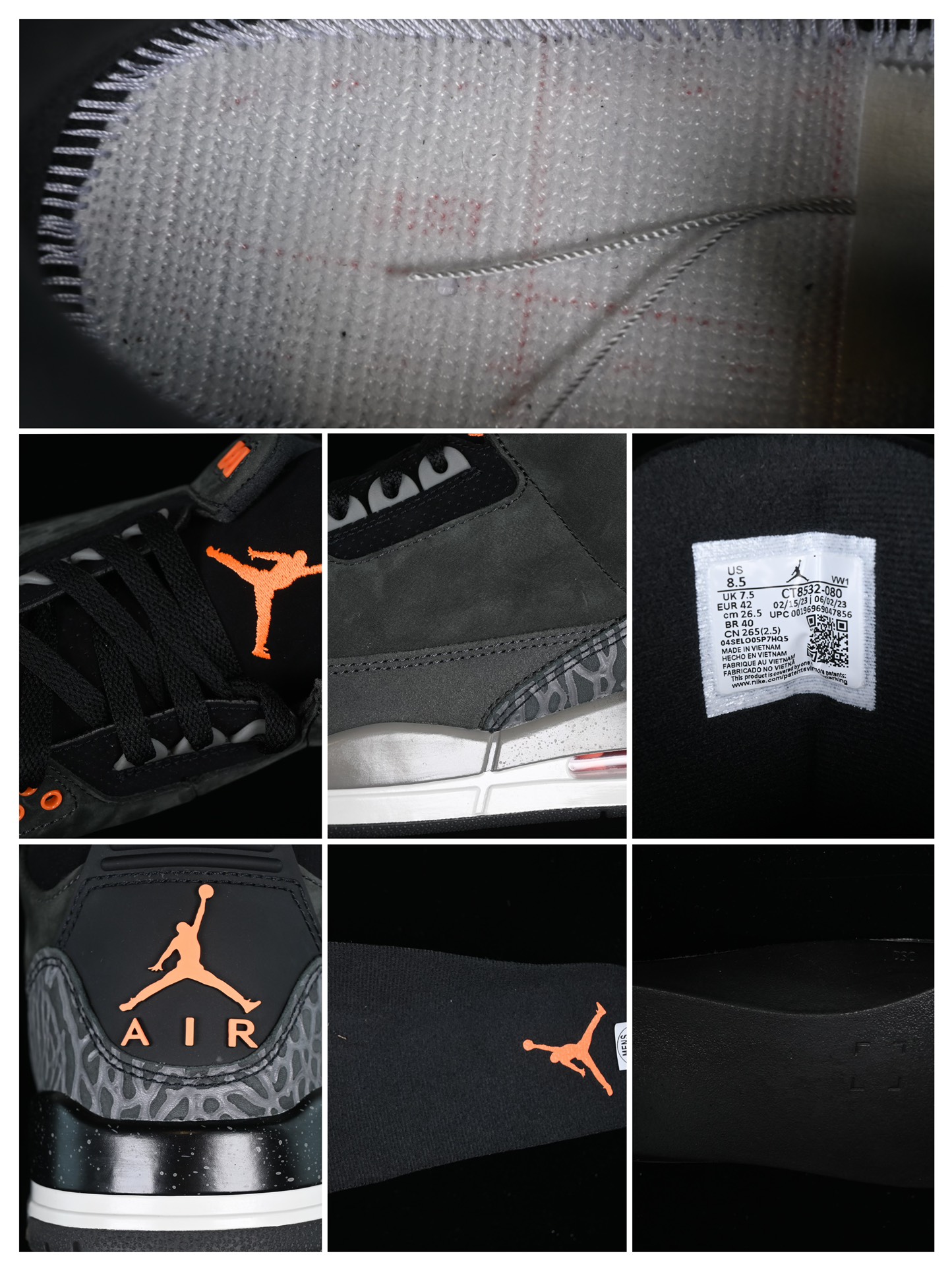 💰190真标💰280公司级💰380纯原💰480顶级
Air Jordan 3 Retro "Fear" AJ3 乔3恐惧 深灰 CT8532-080
#鞋款采用全橙色和黑色配色方案,采用优质深灰色翻毛皮鞋面,后跟黑色和白色斑点中底,搭配黑色橡胶外底,特别是橙色撞色设计突出了鞋款的亮点
尺码:40 40.5 41 42 42.5 43 44 44.5 45 46 47.5 WME5