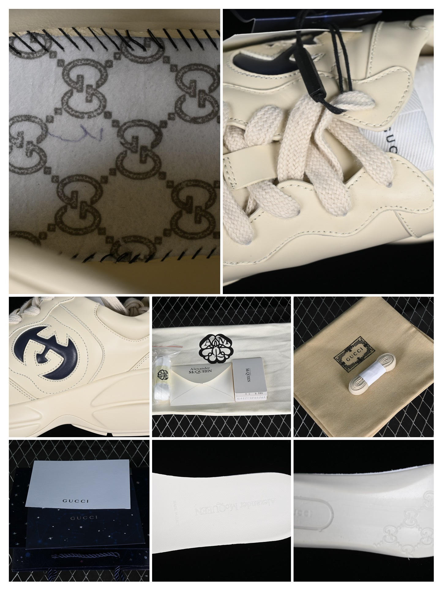 💰590纯原
渠道原装订单 Gucci Rhyton Vintage Trainer Sneaker 古驰老爹5D皮革角状复古慢跑鞋 UPG709567
#原装套装配件官方同源 全套专柜包装物及配件 右脚鞋舌和外盒标嵌入核心防伪芯片装置
#意大利手工代工厂原楦 原面小牛皮,内里小羊皮同源出厂定制真丝绸防尘鞋套袋
#原装雪梨形超软沙绒纸团 细节制造精品 专柜一致双透明贴标,尺码+长度。说明书单独贴附在外盒标上
#原装代工底厂数据复模,配比还原度98%,回弹MD中底,加耐磨TPR耐磨外底(抗磨缓震)
尺码:35 36 37 38 39 40 41 42 43 44 MBJ0