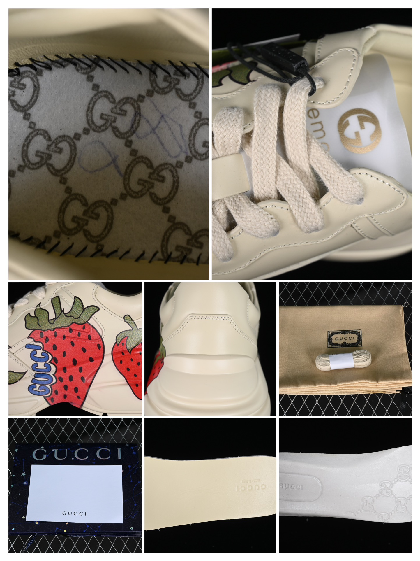 💰600 渠道原装订单 Gucci Rhyton Vintage Trainer Sneaker 古驰老爹5D皮革角状复古慢跑鞋 DRW009522
#原装套装配件官方同源 全套专柜包装物及配件 右脚鞋舌和外盒标嵌入核心防伪芯片装置
#意大利手工代工厂原楦 原面小牛皮,内里小羊皮同源出厂定制真丝绸防尘鞋套袋
#原装雪梨形超软沙绒纸团 细节制造精品 专柜一致双透明贴标,尺码+长度。说明书单独贴附在外盒标上
#原装代工底厂数据复模,配比还原度98%,回弹MD中底,加耐磨TPR耐磨外底(抗磨缓震)
尺码:35 36 37 38 39 MBJ0
