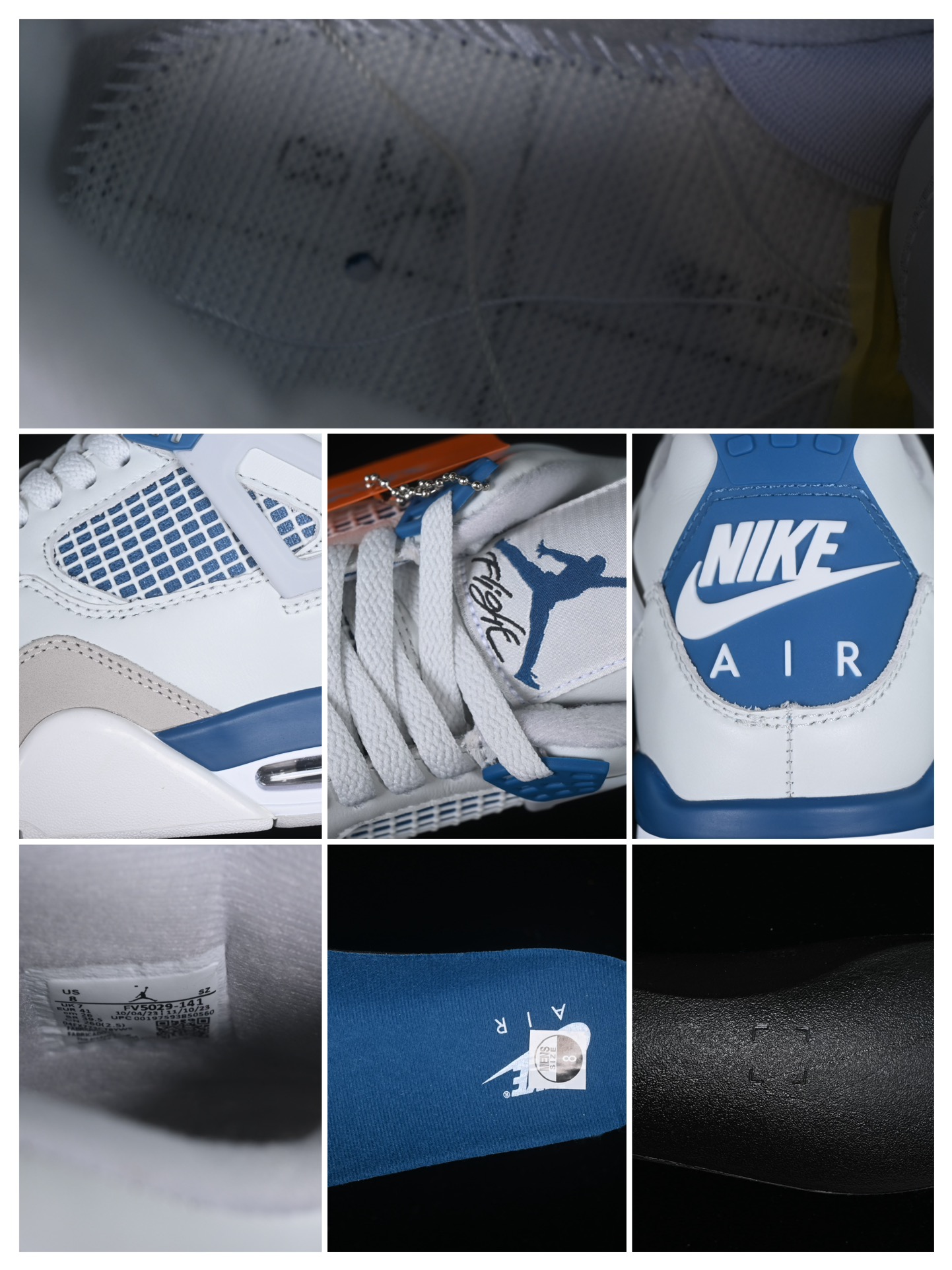 💰190真标💰280公司级💰380纯原💰460顶级
Air Jordan 4 Retro "Military Blue" AJ4 乔4白蓝灰元年配色 FV5029-141
#采用经典的白色、军蓝色和中性灰色为配色方案,以白色皮革鞋面,鞋头采用中性灰色覆面,鞋眼、中底、鞋跟片和鞋舌上的Jumpman标志均采用军蓝色撞色设计,最后以白色、蓝色和灰色橡胶外底,鞋跟搭配白色“Nike Air”Logo完善设计。
尺码:40 40.5 41 42 42.5 43 44 44.5 45 46 47.5 HCF6