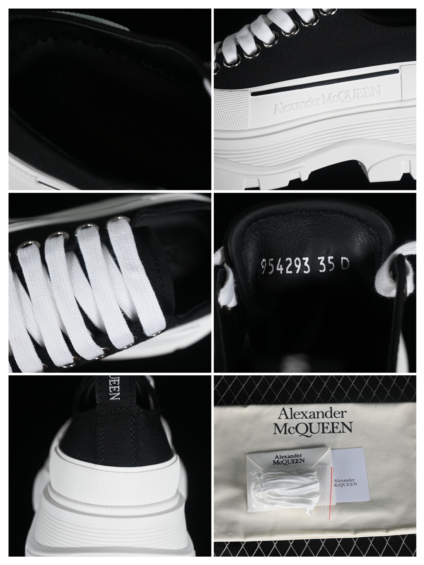 💰480渠道原装订单 AlexanderMcQueen 亚历山大麦昆松糕鞋厚底增高帆布鞋 760165黑白
#市售最高版本 随意对比 鞋面定制原版军用级别帆布面料,面料不拉手、过水性强、很密实 种面料高稳定型比皮料还要贵,色泽温润。垫脚贴合高密度弹力乳胶鞋垫,脚感舒适弹性足。大底采用原版开模抽真空大底,质感、耐磨性更强。
尺码:35 36 37 38 39 40 41 42 43 44 MBJ0