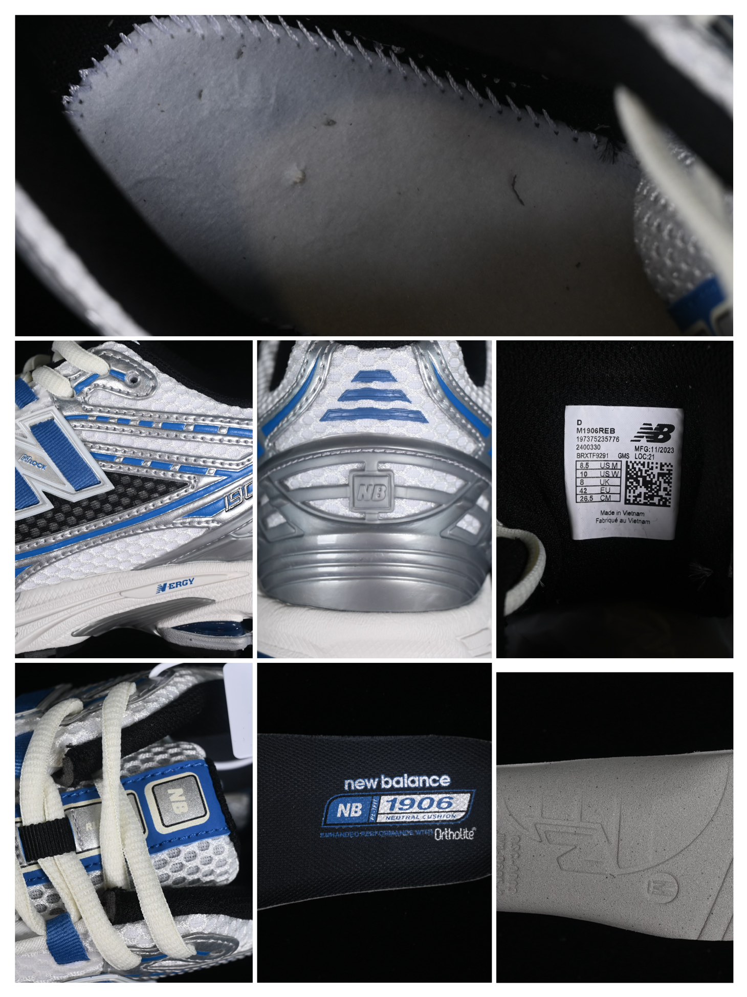 纯原NewBalance1906系列复古老爹风休闲运动慢跑鞋M1906REB#采用轻质牛剖革拼接透气网眼