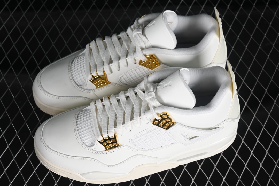 💰190真标💰280公司级💰380纯原💰520顶级
Air Jordan 4 Retro "Metallic Gold" AJ4 乔4米白金 AQ9129-170
#最大50.5码 原厂麂皮 内置小书包保护 外贸顶级专供 全部配色原鞋原尺码开发生产 极致还原 一眼ZP既视感
尺码：40 40.5 41 42 42.5 43 44 44.5 45 45.5 46 47.5 48.5 49.5 50.5 P.F6
