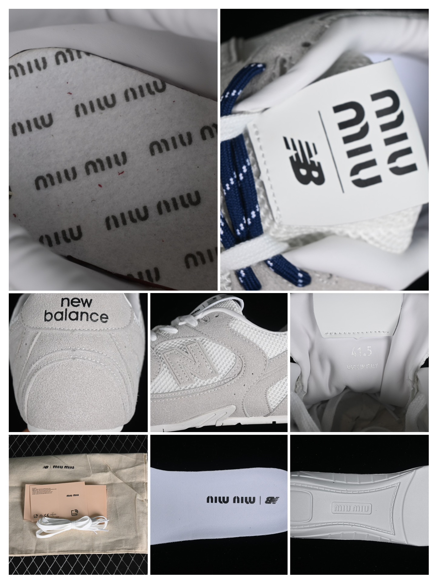💰240纯原
MiuMiu x New Balance 530系列 意大利奢侈品牌/缪缪联名款低帮经典复古休闲运动慢跑鞋
#鞋款采用解构和轻盈的设计,彷旧的布料包覆着 New Balance 530的轮廓,刻意磨损、不均匀的皮革色调,让波鞋多了不同的个性 这款联名鞋款配有双鞋带设计,包括白色、橙色、棕色和黄色鞋带,营造出随性系起的感觉,为整体感又多了几分 Boyish 以及率性感
尺码:36 37 37.5 38 38.5 39.5 40 40.5 41.5 42 42.5 43.5 44 44.5 45 H8D4