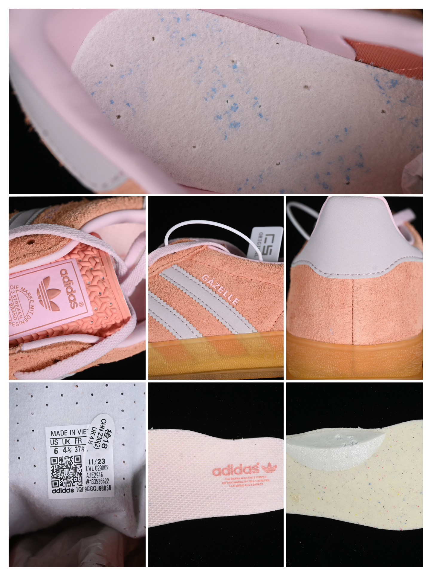 💰240纯原
Ad Originals Gazelle Indoor IE2946 三叶草复古休闲防滑耐磨低帮板鞋
#原厂原数据版型 皮料切割干净无任何毛边 鞋型细节完美 超高清洁度
尺码:35 36 36.5 37 38 38.5 39 40 3.D4