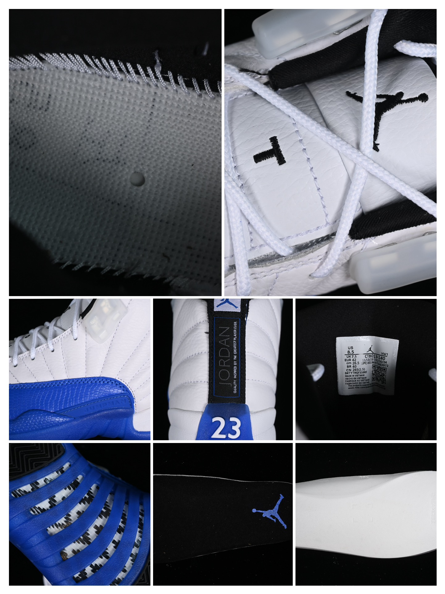 纯原AirJordan12RetroAJ12乔12白蓝CT8013-140#AJ大厂出品原厂楦头纸板原厂