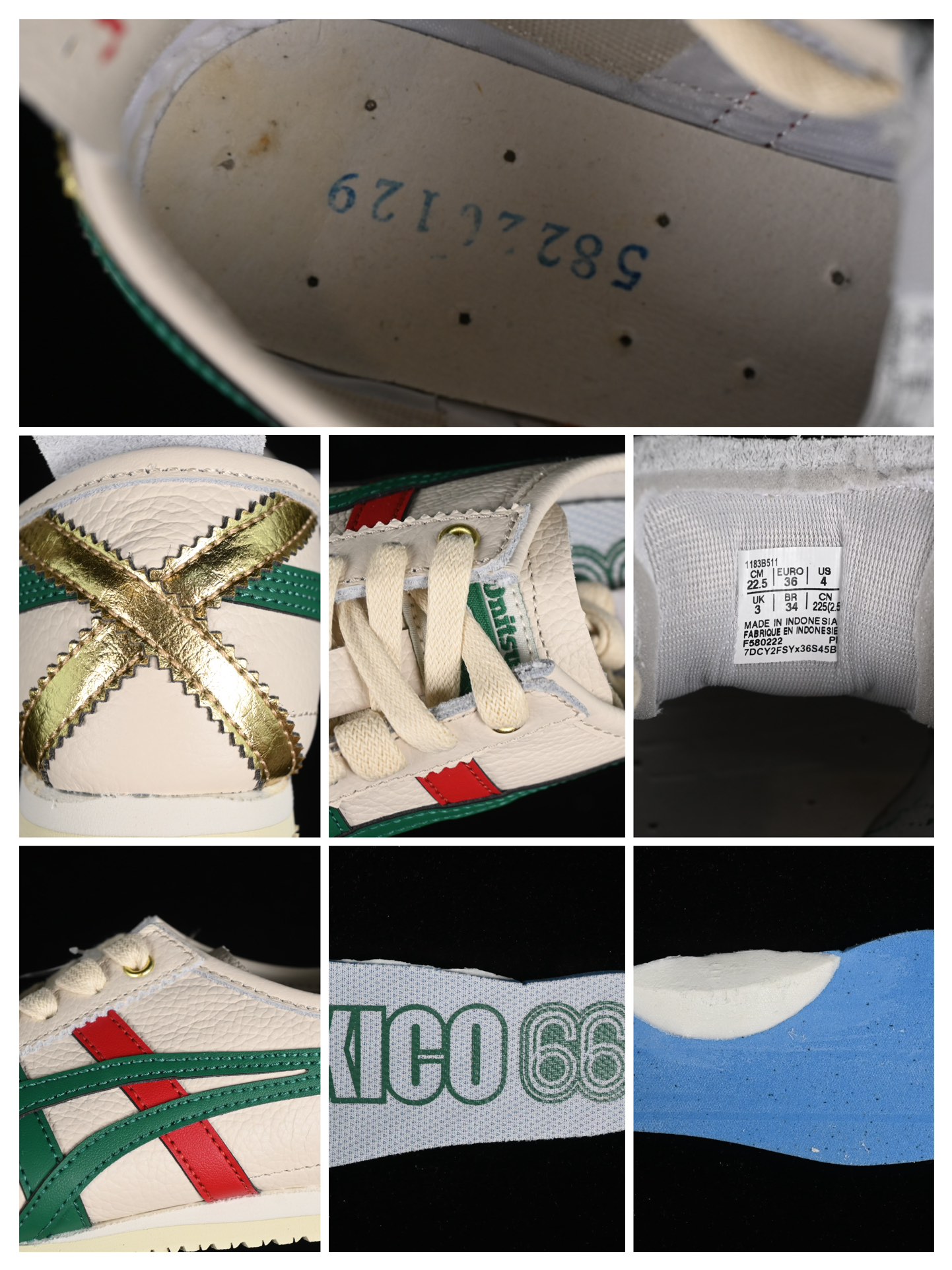 纯原OnitsukaTiger/鬼塚虎Mexico66全头层皮面低邦休闲跑步鞋1183B511-200#