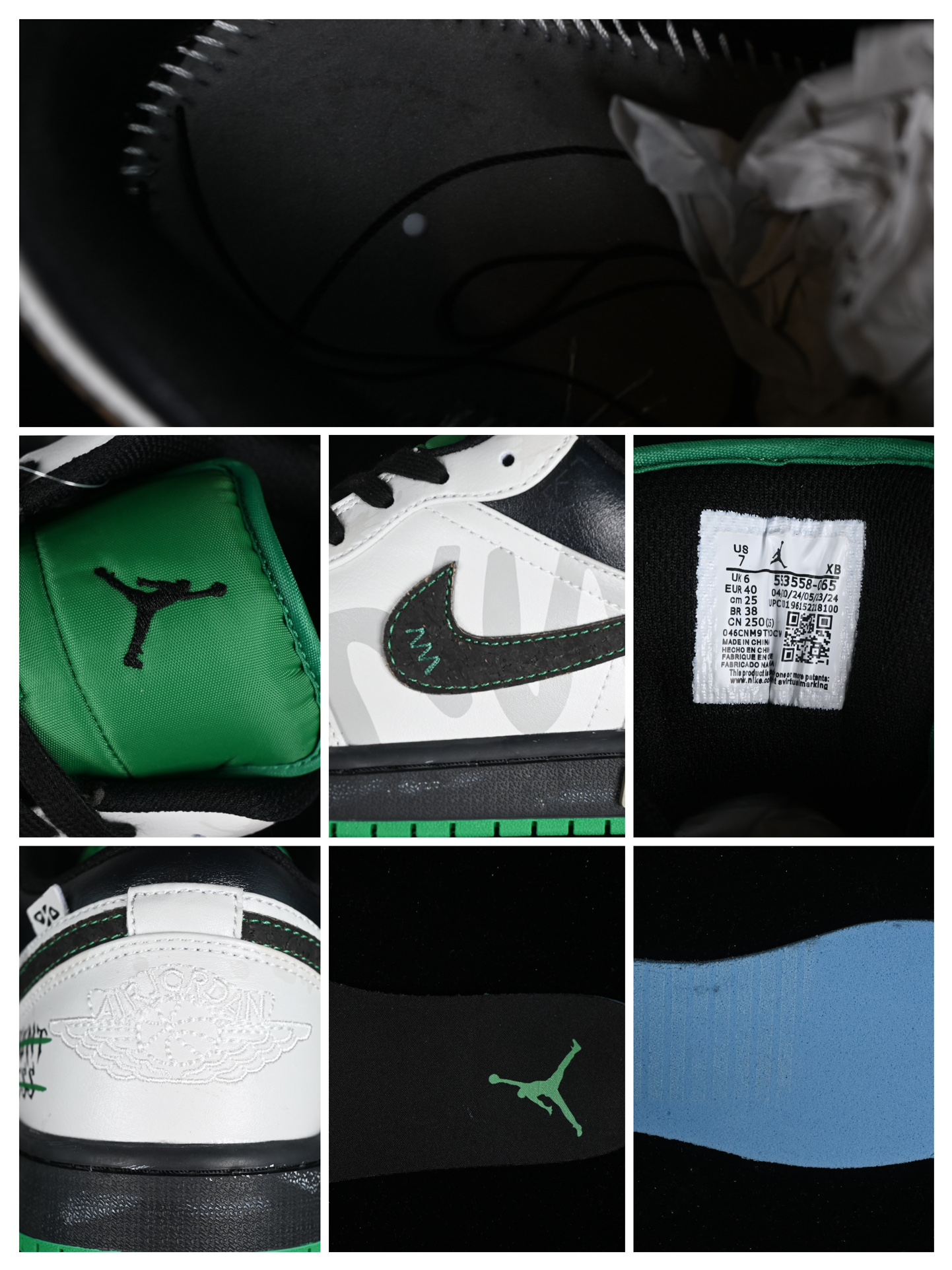 AirJordan1LowAJ1乔1熊猫恶作剧拓荒骑士破荒者低帮复古篮球鞋553558-065#配色整体