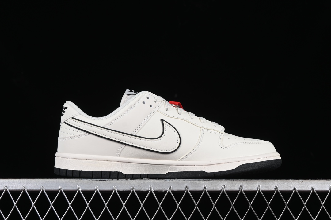  特价 Nk SB Dunk Low Supreme联名-米黑小黑勾 周年高端定制 低帮休闲板鞋 DJ2