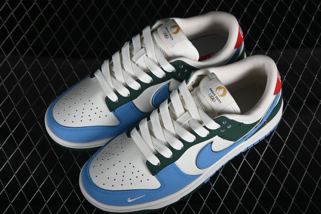  特价 Nk SB Dunk Low 巴黎奥运限定-蓝绿拼接 高端定制 低帮休闲板鞋 JH8310-95