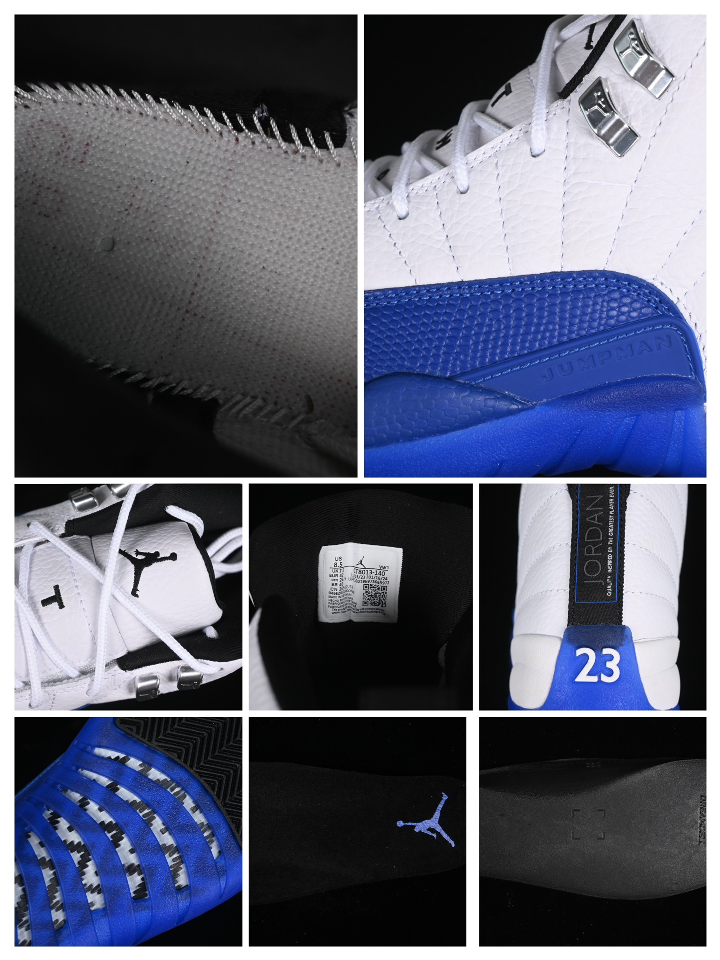 纯原AirJordan12RetroAJ12乔12白蓝CT8013-140#AJ大厂出品原厂楦头纸板原厂